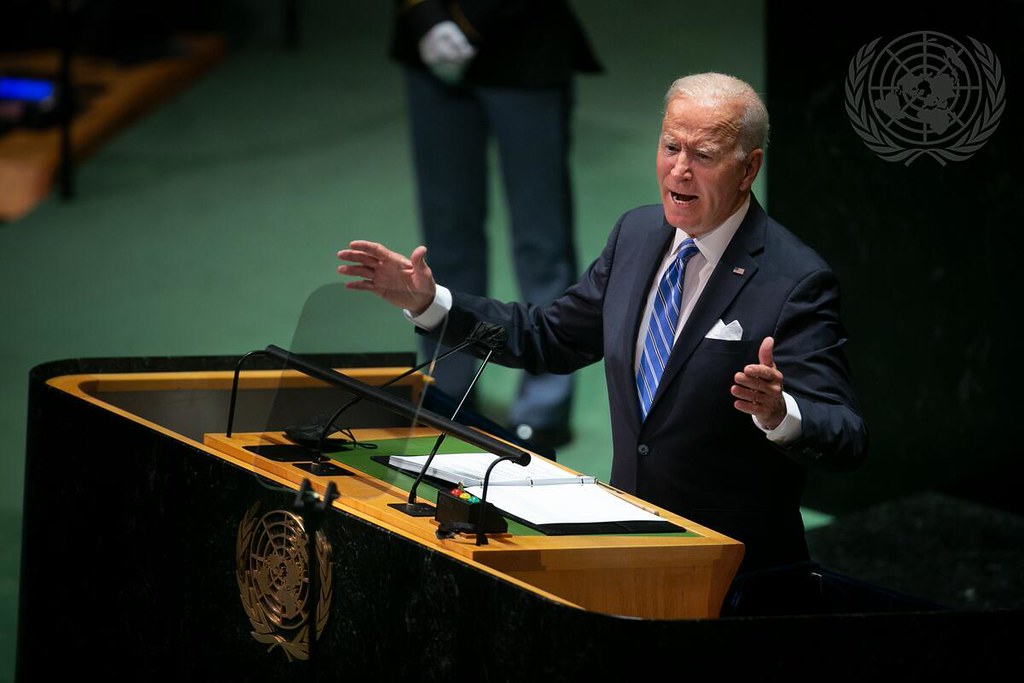 美國總統拜登在9月的聯合國大會上加碼氣候政策。（圖片來源﹕UN Photo）